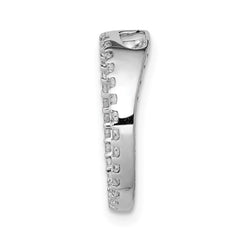 14k Polished 1/4 carat Diamond Circle Chain Slide