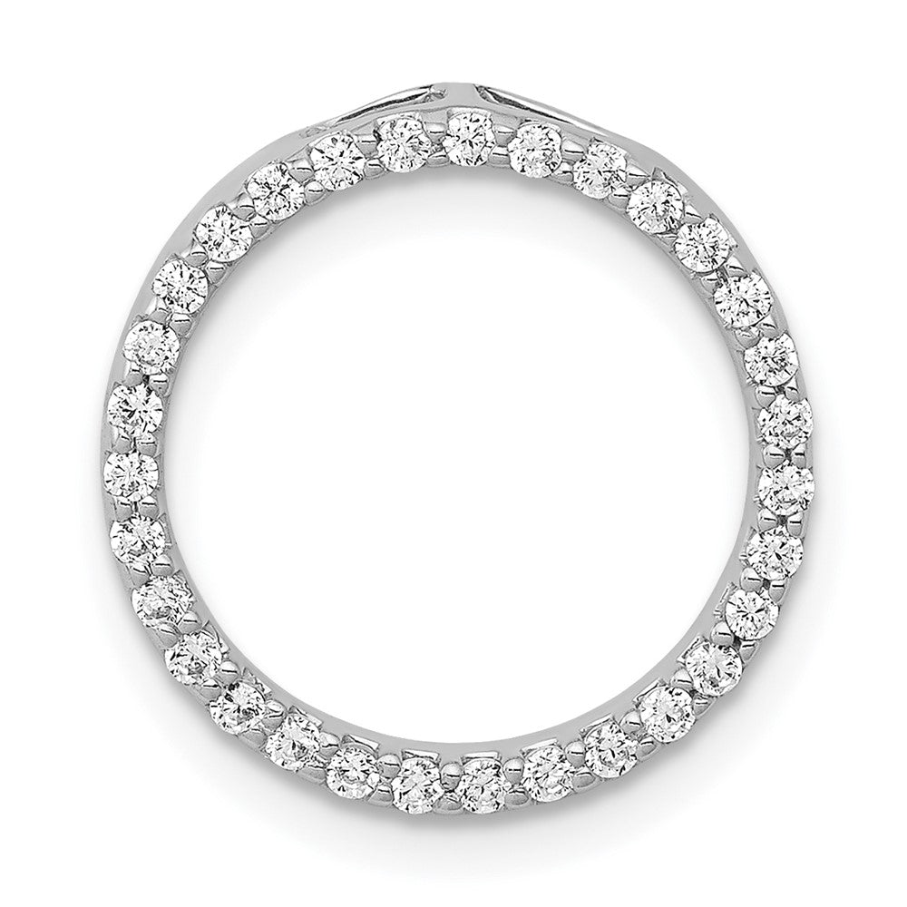 14k Polished 1/4 carat Diamond Circle Chain Slide