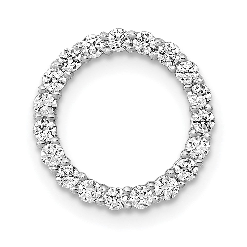 14k White Gold 3/8 carat Diamond Circle Chain Slide - 2