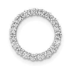 14k White Gold 3/8 carat Diamond Circle Chain Slide - 2