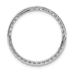 14k White Gold 3/4 carat Diamond Circle Chain Slide - 2