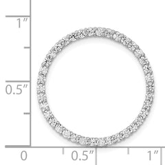 14k White Gold 3/4 carat Diamond Circle Chain Slide - 2