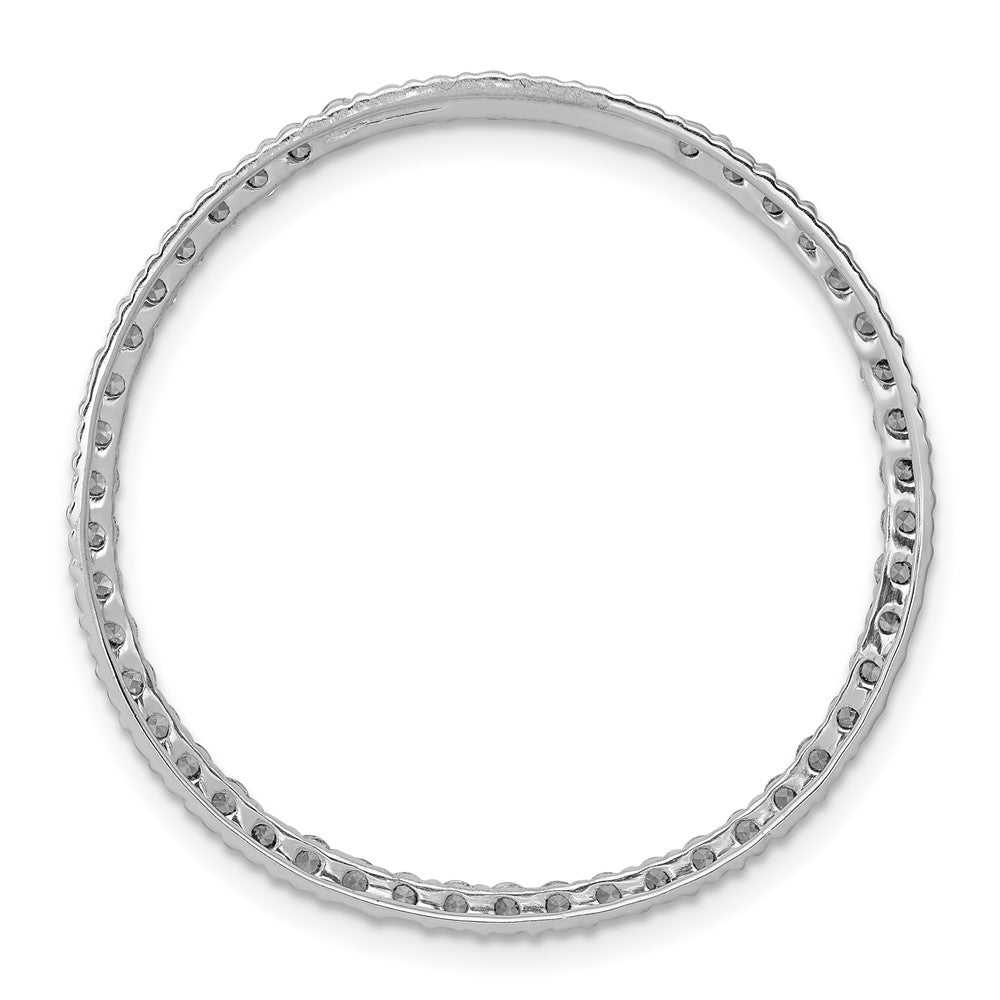 14k White Gold 1ct. Diamond Circle Chain Slide