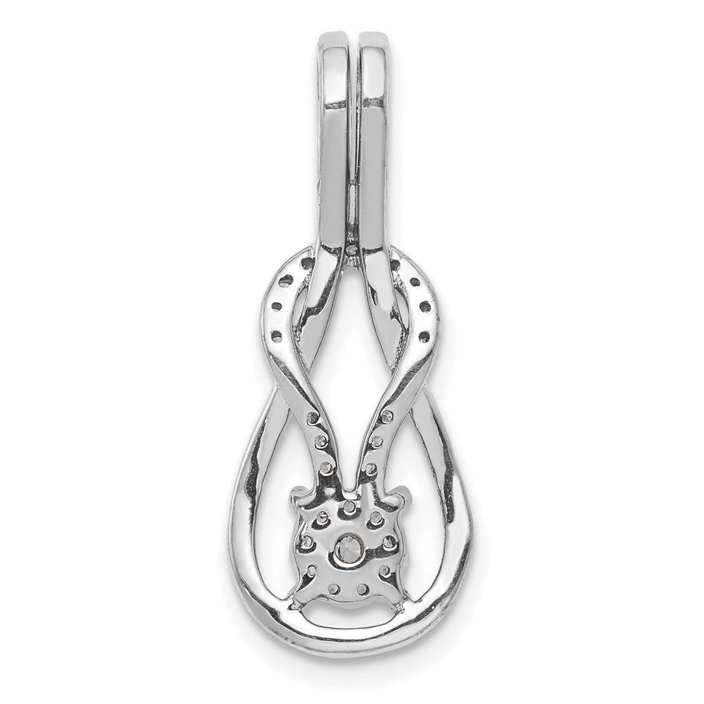 14k White Gold 1/6ct. Diamond Square Knot Slide Pendant