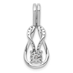 14k White Gold 1/6ct. Diamond Square Knot Slide Pendant