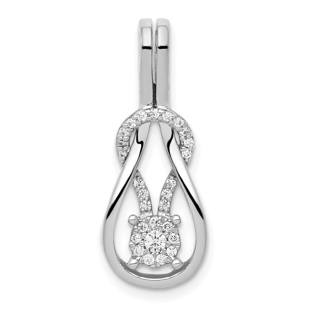 14k Yellow Gold 1/6ct. Diamond Square Knot Slide Pendant