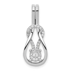 14k Yellow Gold 1/6ct. Diamond Square Knot Slide Pendant