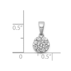 14k White Gold 1/3ct. Diamond Circle Cluster Pendant