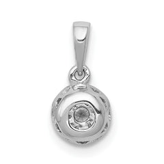 14k White Gold 1/4 carat Diamond Round Halo Pendant