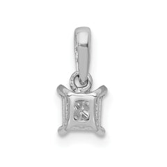 14k White Gold 1/10 carat Princess Diamond Square Pendant