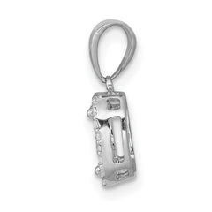 14k White Gold 1/4 carat Diamond Square Halo Cluster Pendant - 2