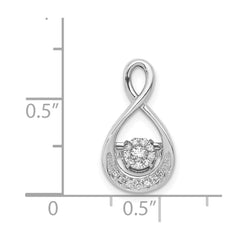 14k White Gold 1/10 carat Vibrant Moving Diamond Teardrop Chain Slide