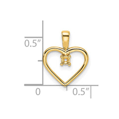 14k Heart Pendant .05ct. Mounting