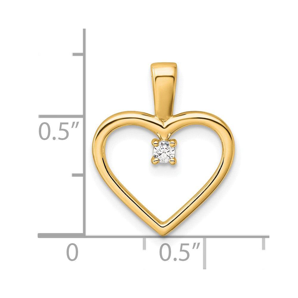 14K AA .05ct. Diamond Heart Pendant