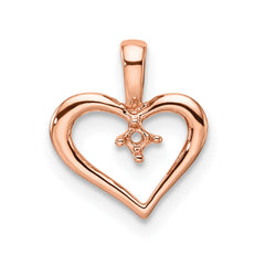 14k Rose Gold Heart Pendant Mounting