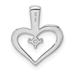 14k White Gold Heart Pendant .05ct. Mounting