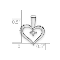 14k White Gold Heart Pendant .05ct. Mounting - 2