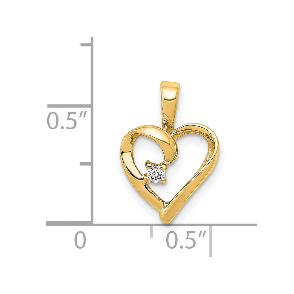 14k AA .02ct. Diamond Heart Pendant