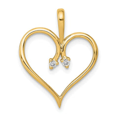 14k AA .02ct. Diamond Heart Pendant - 3