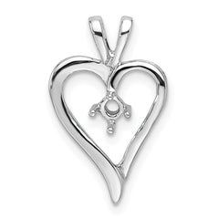 14k White Gold Heart Pendant Mounting - 2