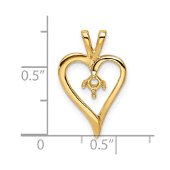 14k Heart Pendant Mounting - 7