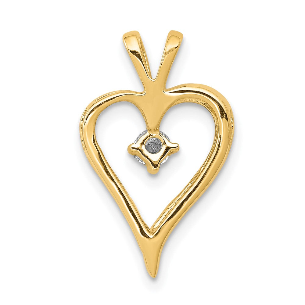 14k AA 1/10ct. Diamond Heart Pendant