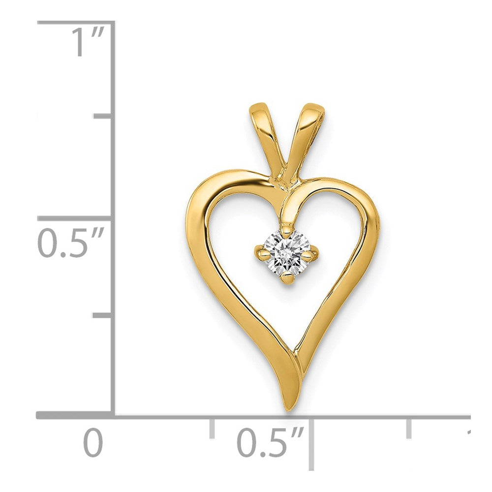 14k AA 1/10ct. Diamond Heart Pendant