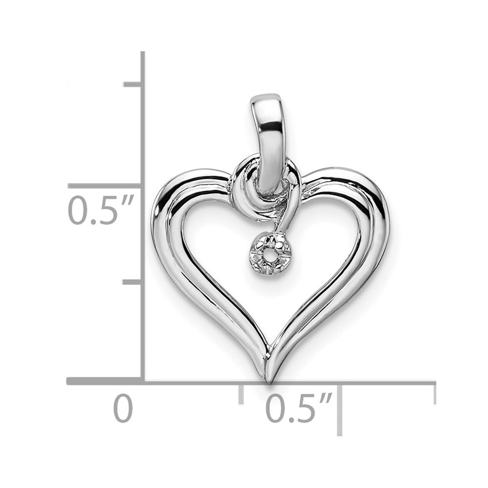 14k White Gold Heart Pendant Mounting