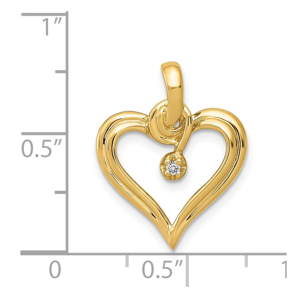 14k AA .01ct. Diamond Heart Pendant