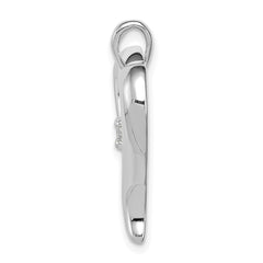 14k White Gold Heart Pendant Mounting - 8