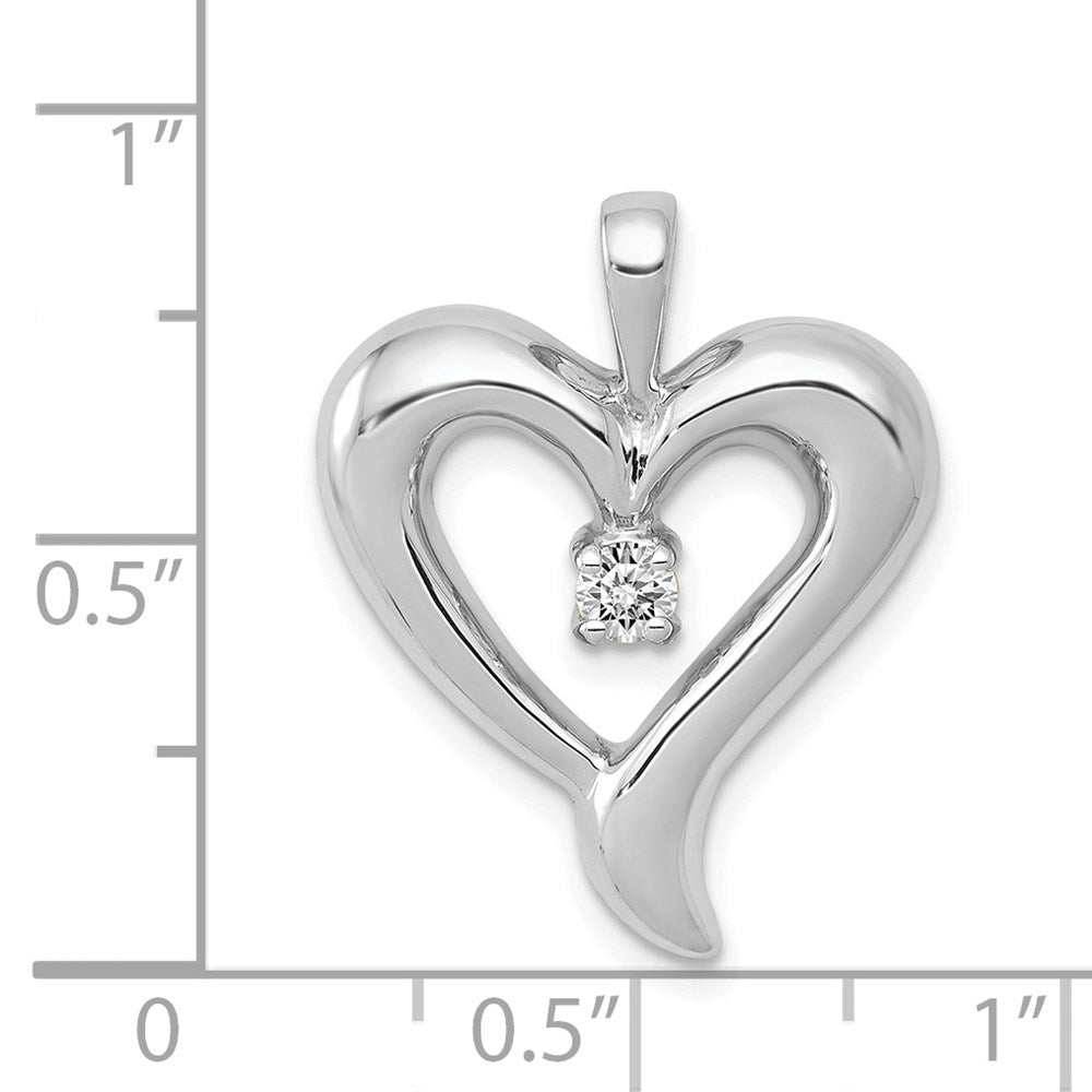 14k White Gold Heart Pendant Mounting