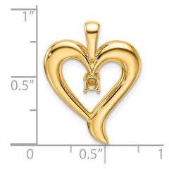 14k Heart Pendant Mounting