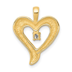 14k AA Diamond Heart Pendant