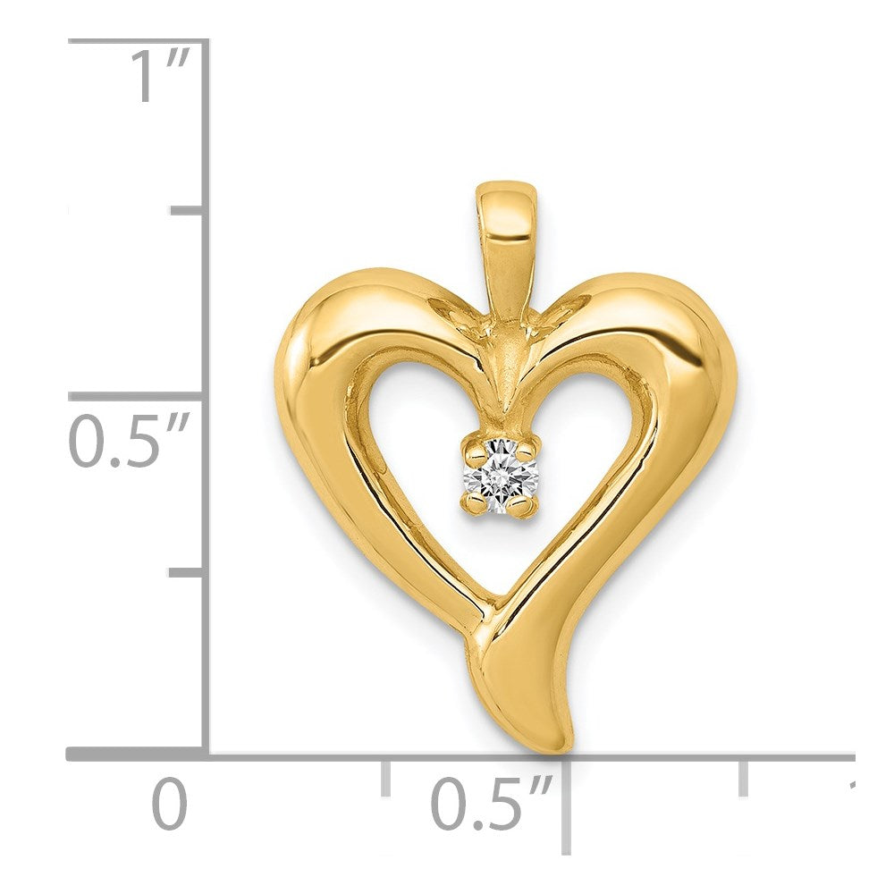 14k AA Diamond Heart Pendant