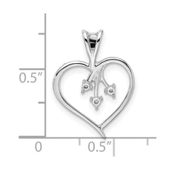 14k White Gold Heart Pendant Mounting