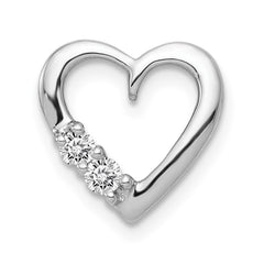 14k White Gold 1/10ct. Diamond Heart Chain Slide