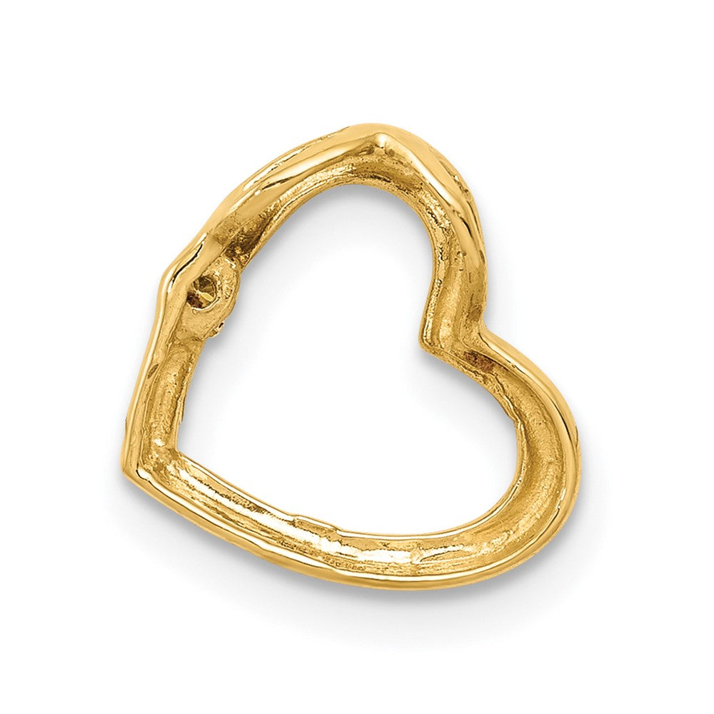 14k AA Diamond Heart Chain Slide