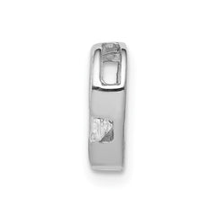 14k White Gold 1/20ct. Diamond Heart Chain Slide - 2