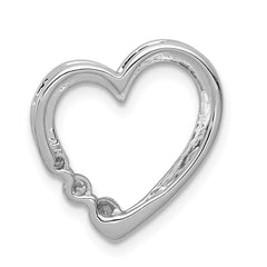 14k White Gold 1/6ct. Diamond Heart Chain Slide - 2