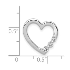 14k White Gold 1/6ct. Diamond Heart Chain Slide - 2