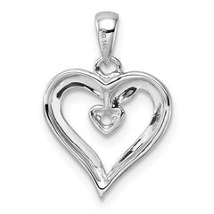14k White Gold Heart Pendant Mounting - 7