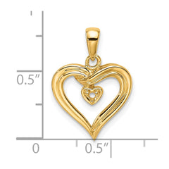 14k Heart Pendant Mounting - 10