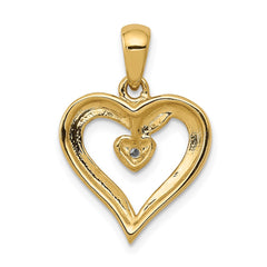 14k AA Diamond Heart Pendant