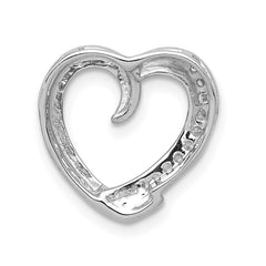 14k White Gold 1/20ct. Diamond Heart Chain Slide