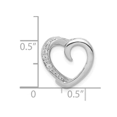 14k White Gold 1/20ct. Diamond Heart Chain Slide