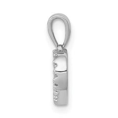 14k White Gold .03ct. Diamond Heart Pendant