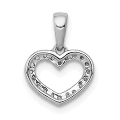 14k White Gold .03ct. Diamond Heart Pendant