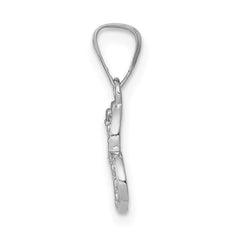 14k White Gold .01ct. Diamond Heart Pendant