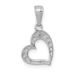 14k White Gold .01ct. Diamond Heart Pendant