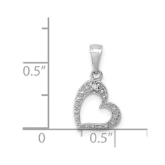 14k White Gold .01ct. Diamond Heart Pendant